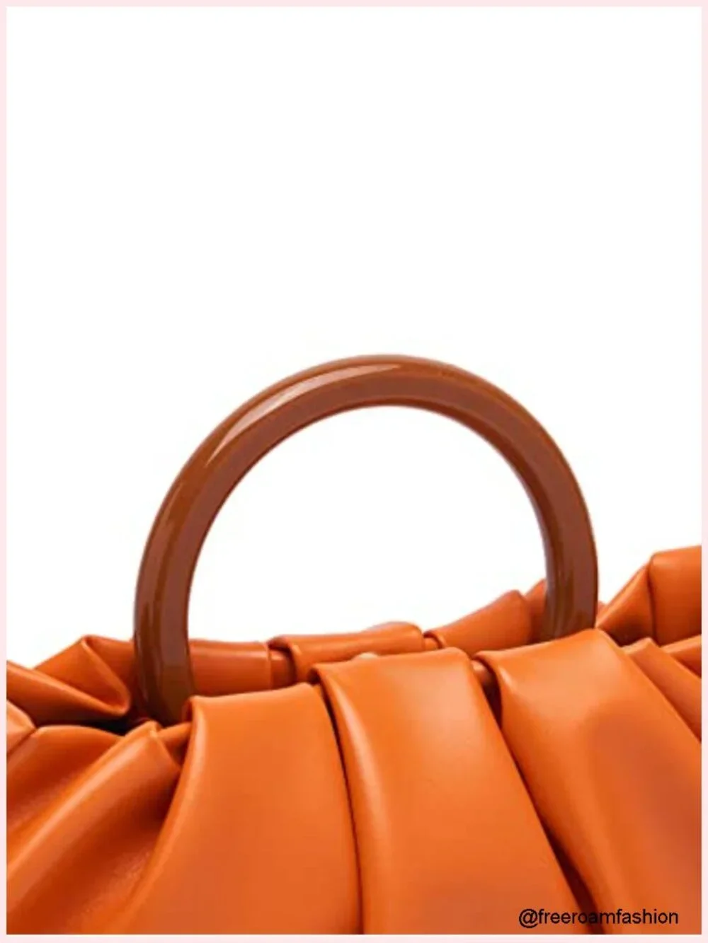 Faux Leather Ruched Clutch Purse Cloud Pouch Bag